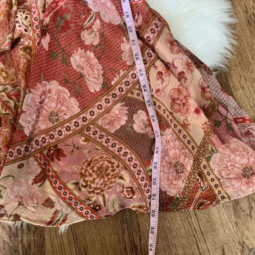 Mango Floral Chiffon Dress Coastal Cowgirl Western Flowy Boho Whimsical S NWT - Picture 4 of 7